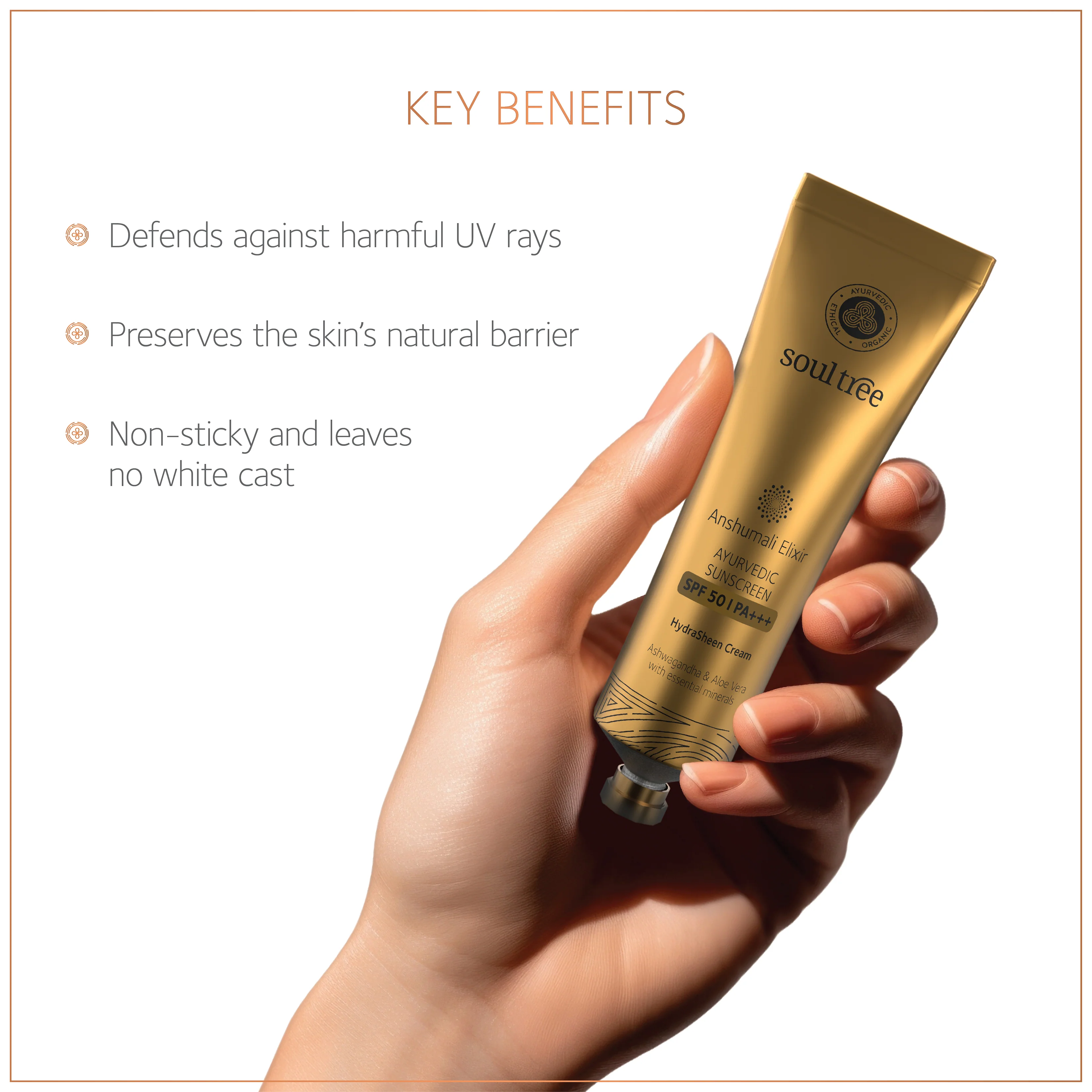 Anshumali Elixir Ayurvedic Sunscreen SPF 50 | PA+++ - Image 4