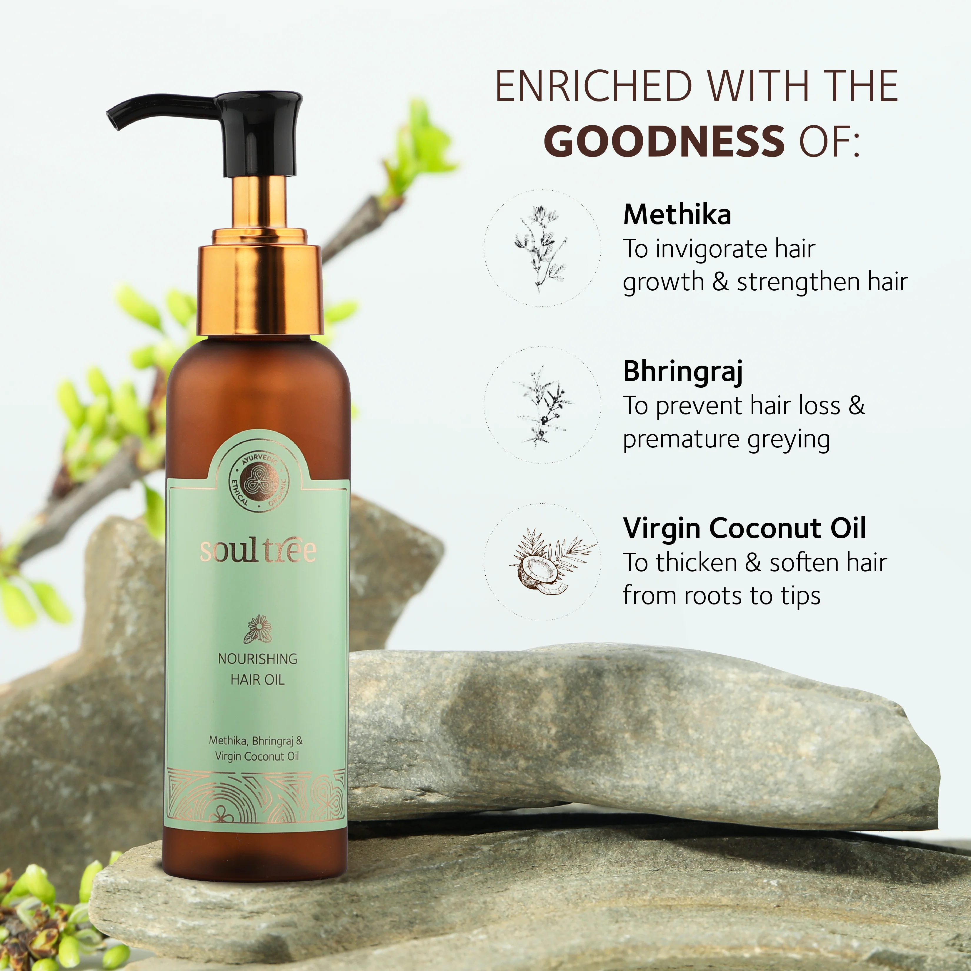 Nourishing Hair Oil with Methika, Bhringraj & Virgin Coconut Oil - Image 4